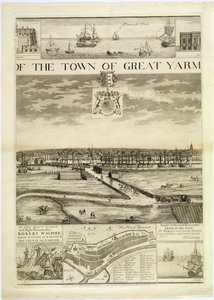 المنظر الغربي لمدينة يارموث العظيم في نورفولك ، منقوش بواسطة جون هاريس (fl.1686-1740) (انظر أيضًا 241066،241068) بواسطة J. Corbridge